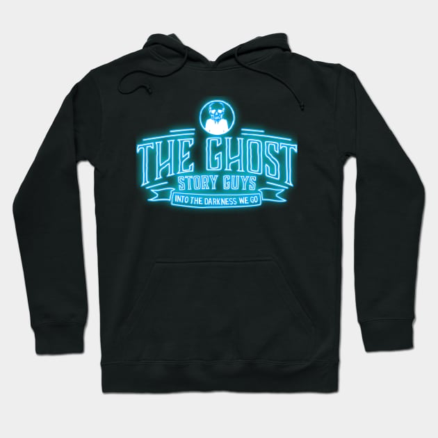 Blue Neon Classic Logo Hoodie by The Ghost Story Guys Podcast